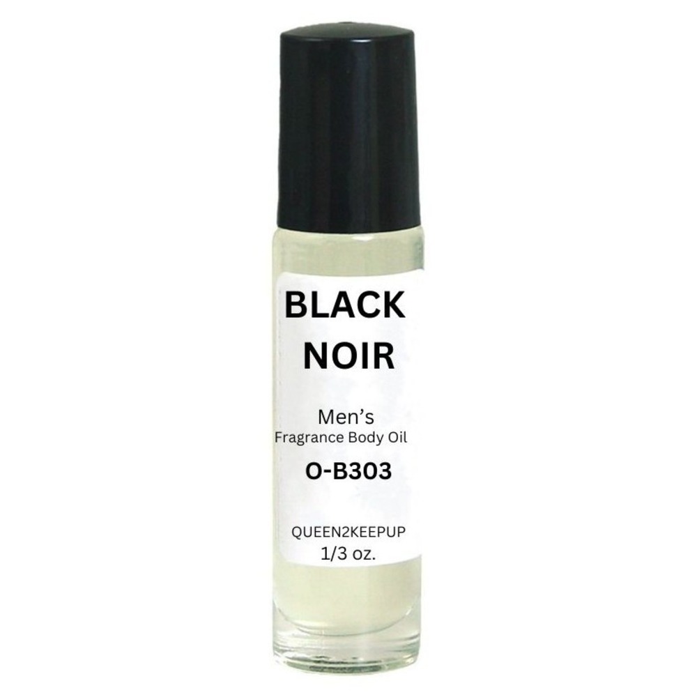 Black Noir Men's Body Oil Dark Fresh Spice Woody Masculine Fragrance Roll-On